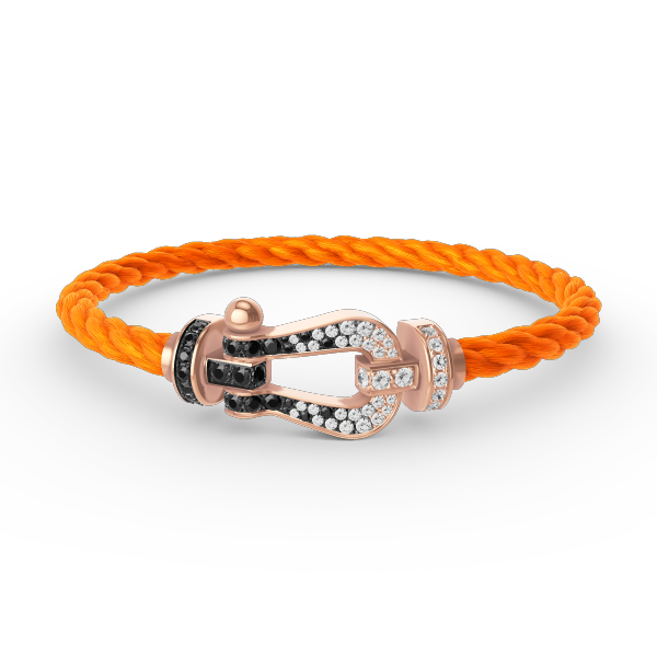 [VA]FORCE LARGE HORSESHOE BLACK WHITE DIAMOND BRACELET ROSE GOLD