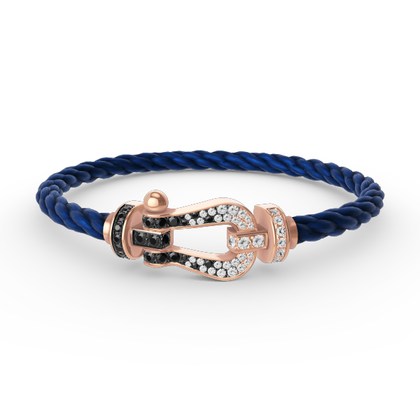 [VA]FORCE LARGE HORSESHOE BLACK WHITE DIAMOND BRACELET ROSE GOLD