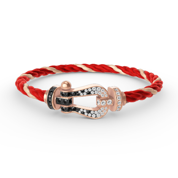 [VA]FORCE LARGE HORSESHOE BLACK WHITE DIAMOND BRACELET ROSE GOLD