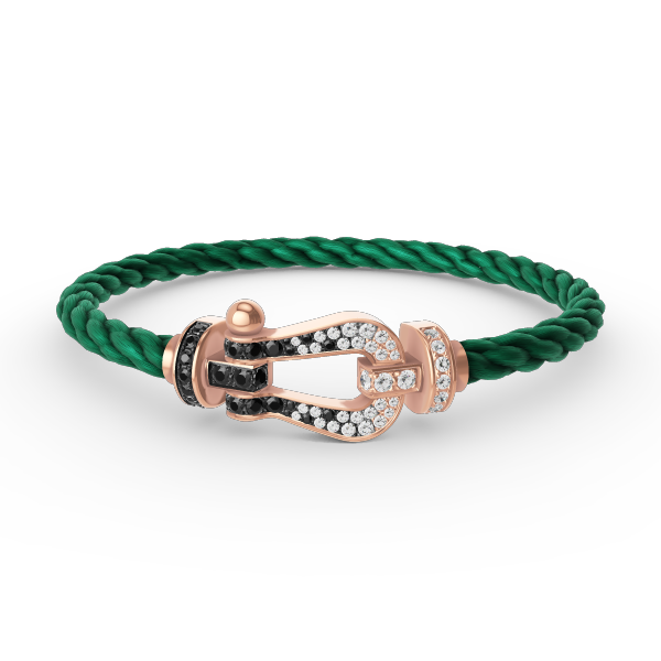 [VA]FORCE LARGE HORSESHOE BLACK WHITE DIAMOND BRACELET ROSE GOLD