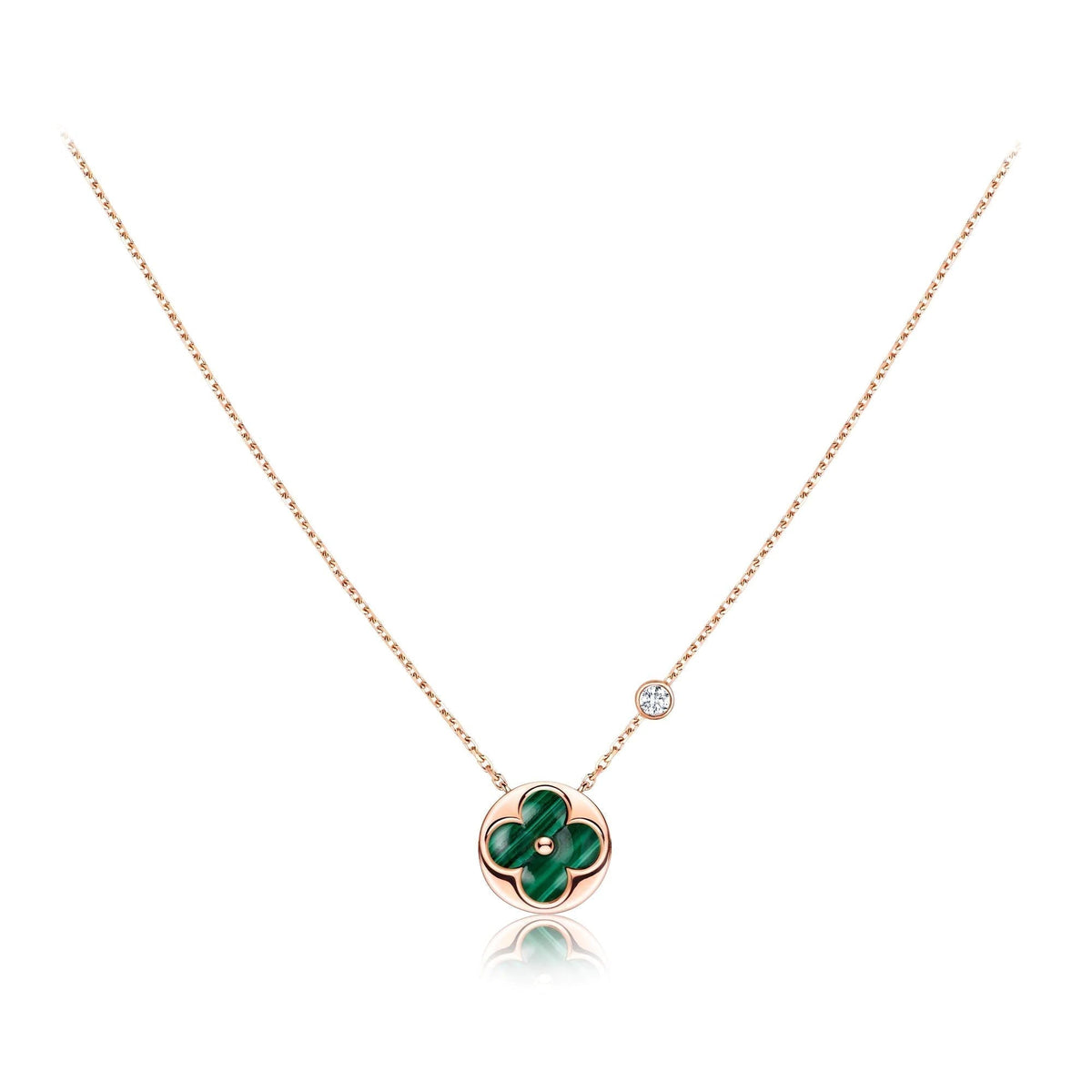 [VA]SUN ANHÄNGER ROSÉGOLD 1 DIAMANT HALSKETTE