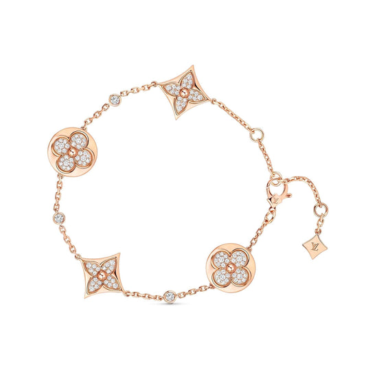 [VA]STAR AND SUN 4 MOTIFS GOLD DIAMONDS BRACELET