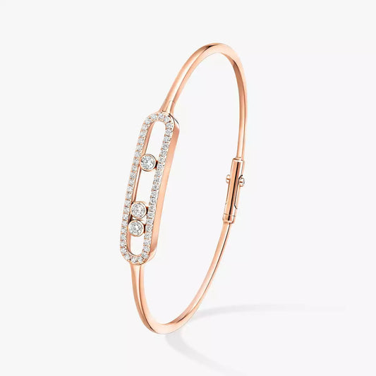 [VA]Move Pavé Diamond Bangle Bracelet M