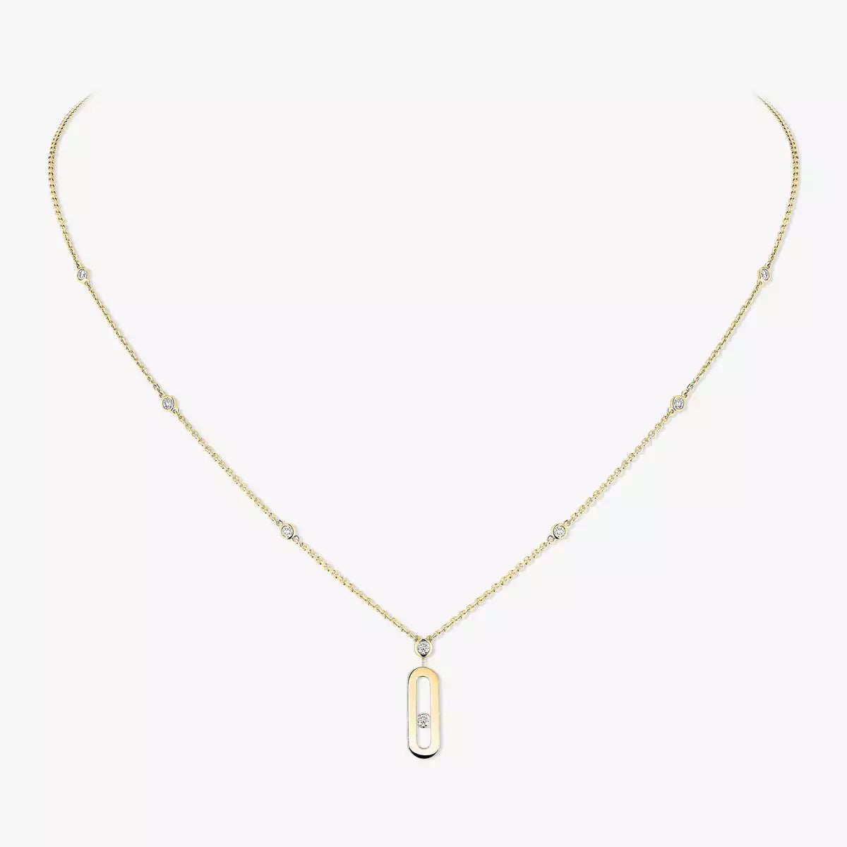 [VA] Move Uno lange Halskette aus Gold mit Diamanten