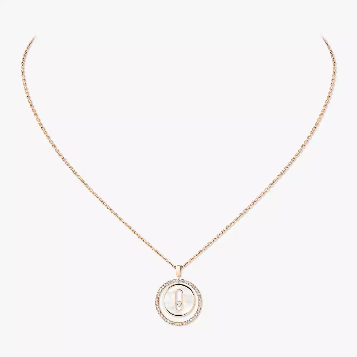 [VA]Lucky Move Diamond Necklace in Rose Gold and White Mother-of-Pearl