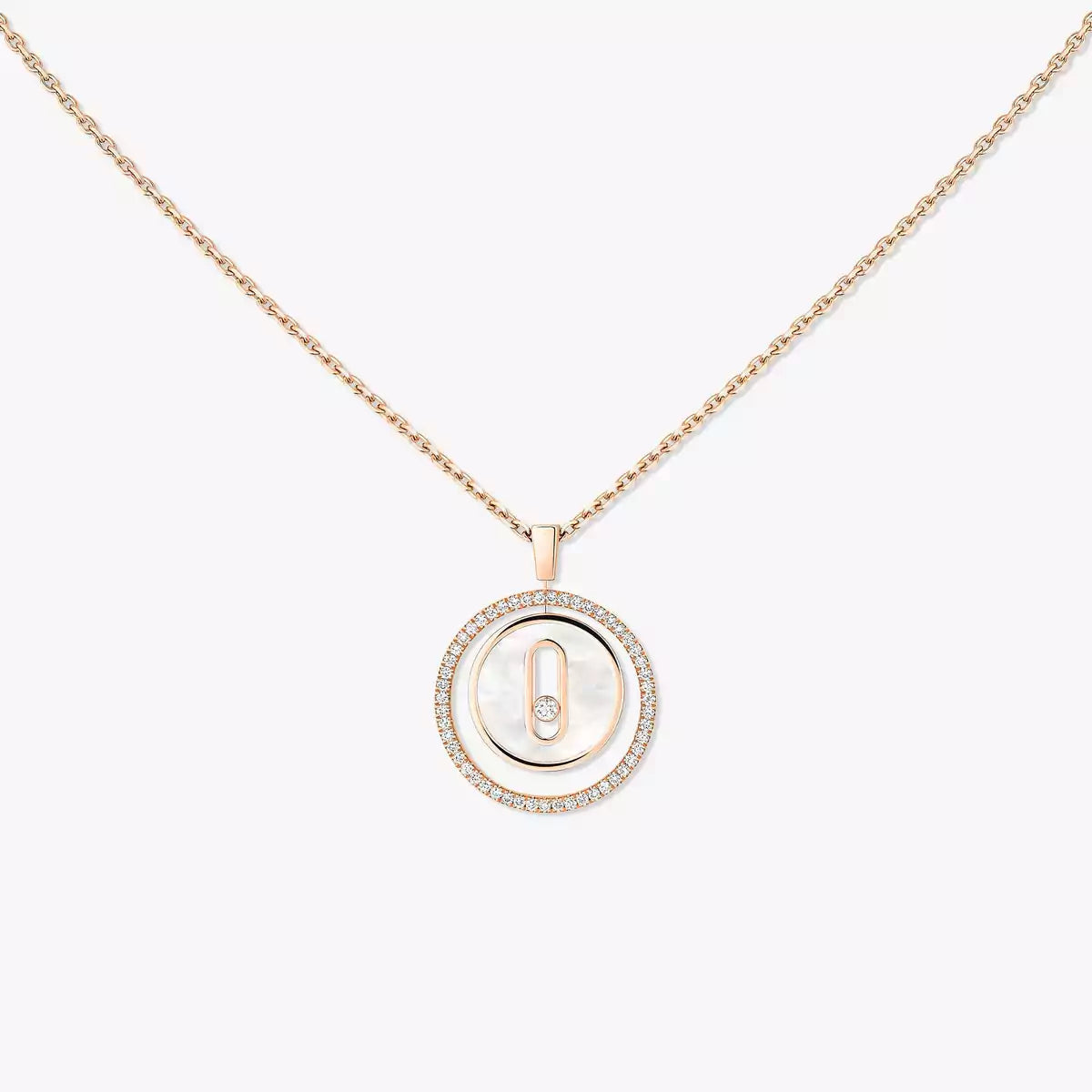 [VA]Lucky Move Diamond Necklace in Rose Gold and White Mother-of-Pearl