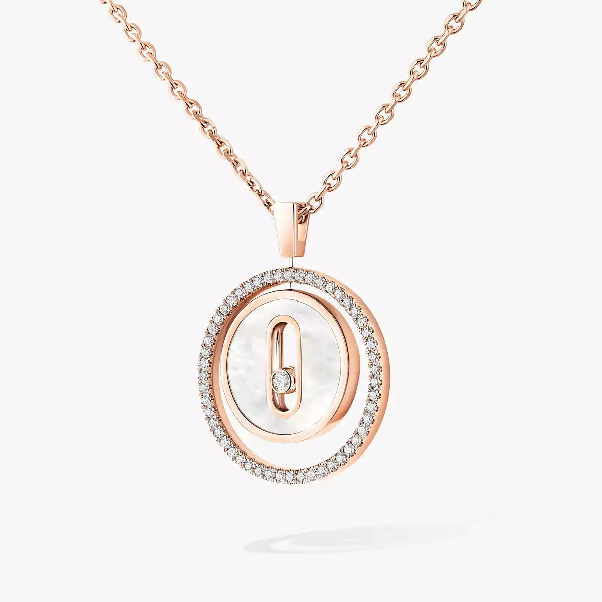 [VA]Lucky Move Diamond Necklace in Rose Gold and White Mother-of-Pearl