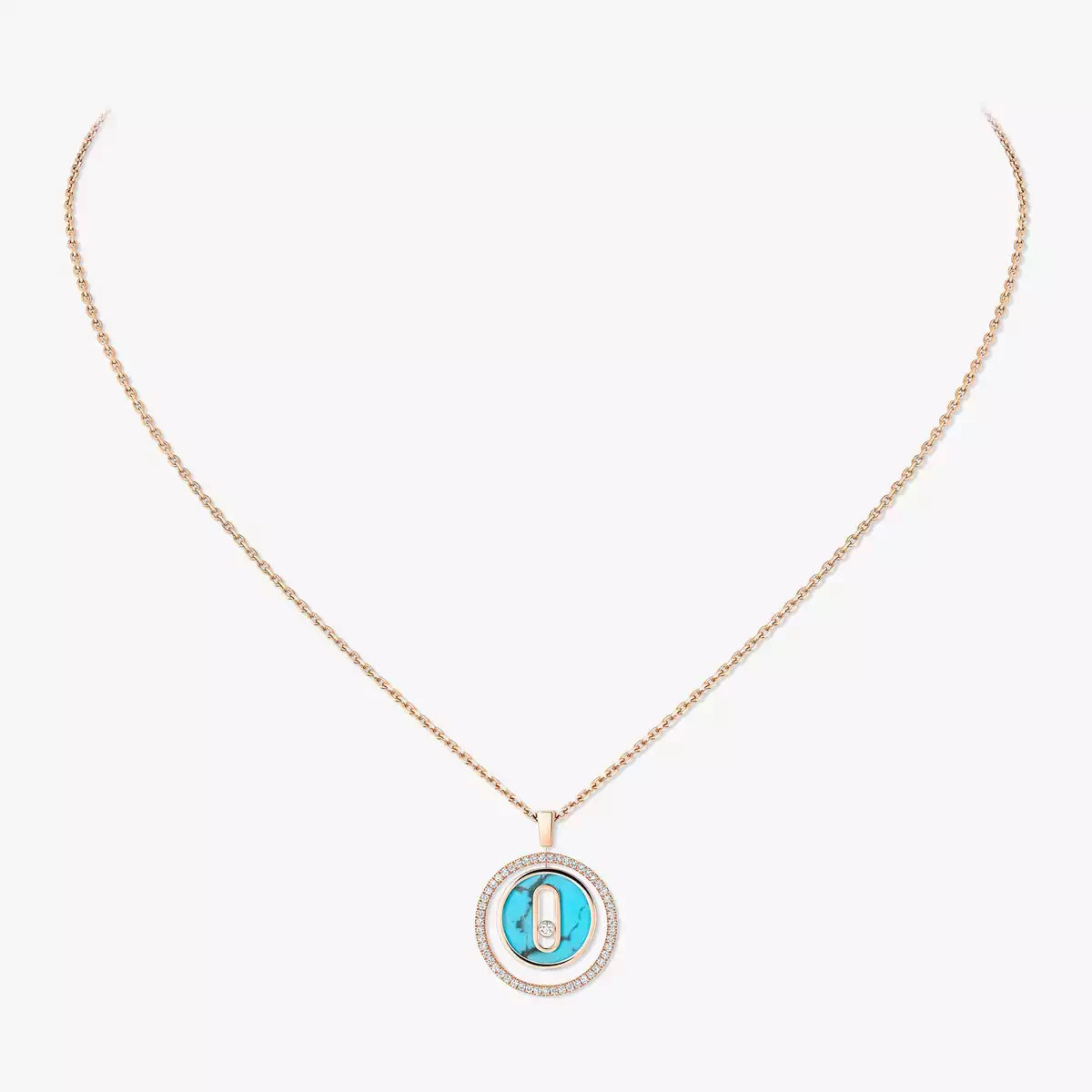 [VA]Lucky Move Diamond Necklace in Rose Gold and White Mother-of-Pearl