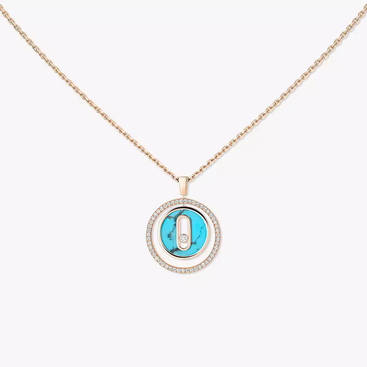 [VA]Lucky Move Diamond Necklace in Rose Gold and White Mother-of-Pearl