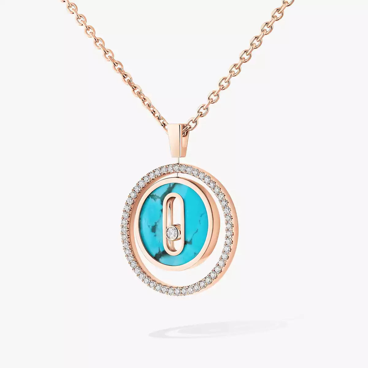 [VA]Lucky Move Diamond Necklace in Rose Gold and White Mother-of-Pearl