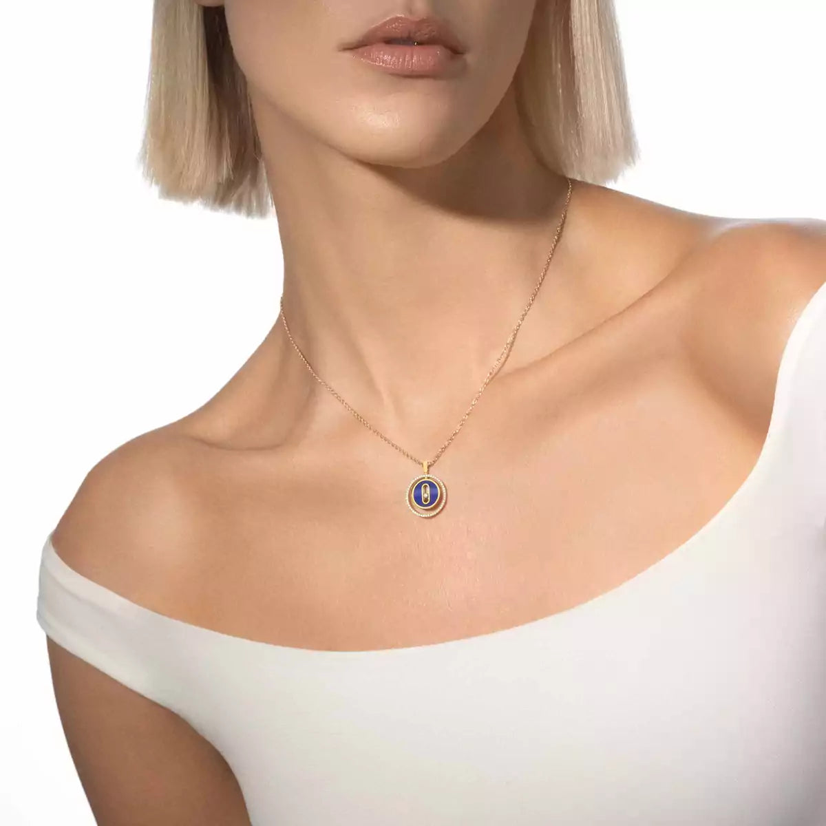 [VA]Lucky Move Diamond Necklace in Rose Gold and White Mother-of-Pearl