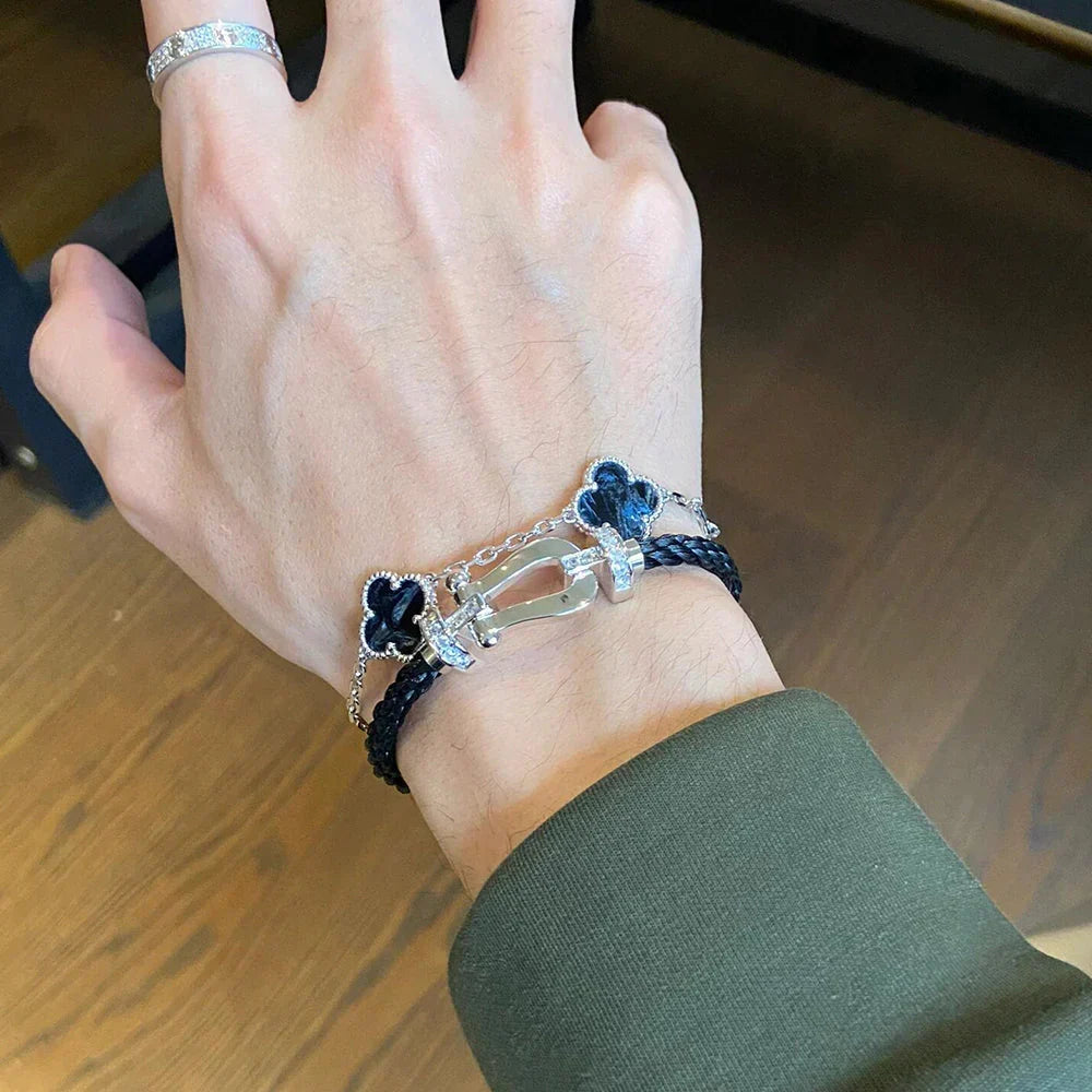 [VA]LUCKY CLOVER 5-MOTIF BRACELET - PIETERSITE COLLECTION
