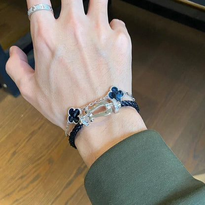 [VA]LUCKY CLOVER 5-MOTIF BRACELET - PIETERSITE COLLECTION
