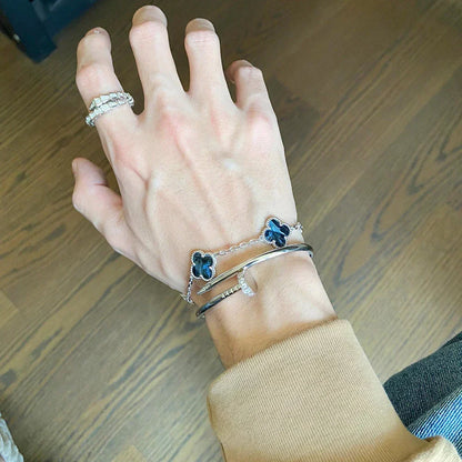 [VA]LUCKY CLOVER 5-MOTIF BRACELET - PIETERSITE COLLECTION