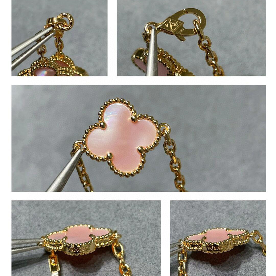 [VA]CLOVER 10 MOTIVE HALSKETTE PINKES PERLMUTT