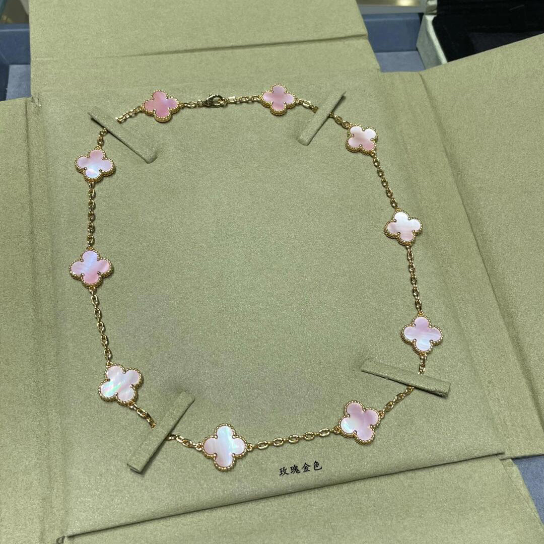 [VA]CLOVER 10 MOTIVE HALSKETTE PINKES PERLMUTT