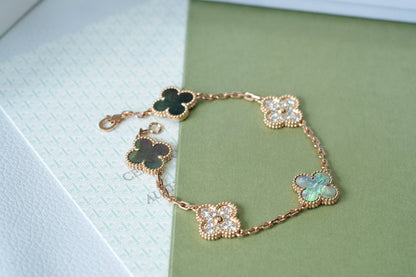 [VA]LUCKY CLOVER 5-MOTIF BRACELET - GREY MOTHER-OF-PEARL COLLECTION