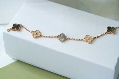 [VA]LUCKY CLOVER 5-MOTIF BRACELET - GREY MOTHER-OF-PEARL COLLECTION