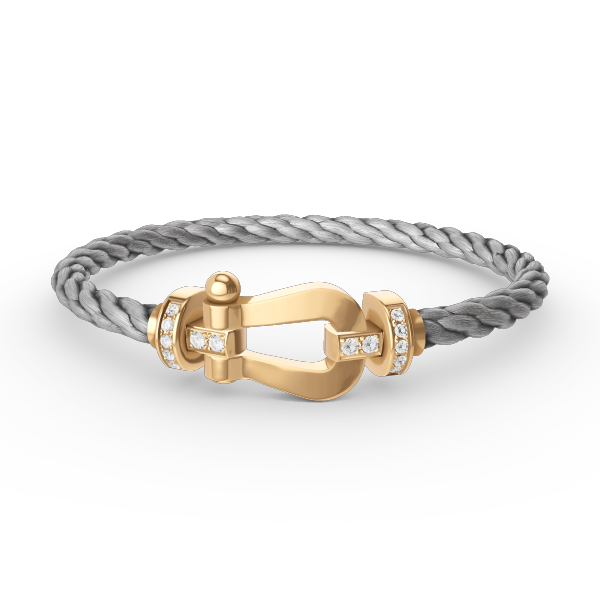 [VA]FORCE LARGE HORSESHOE HALF DIAMOND BRACELET GOLD