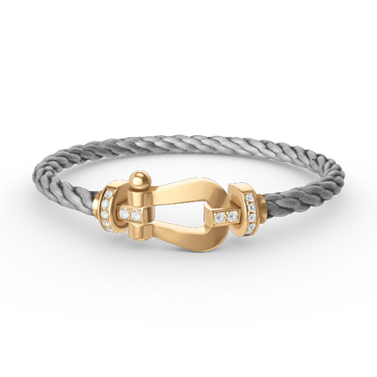 [VA]FORCE LARGE HORSESHOE HALF DIAMOND BRACELET GOLD