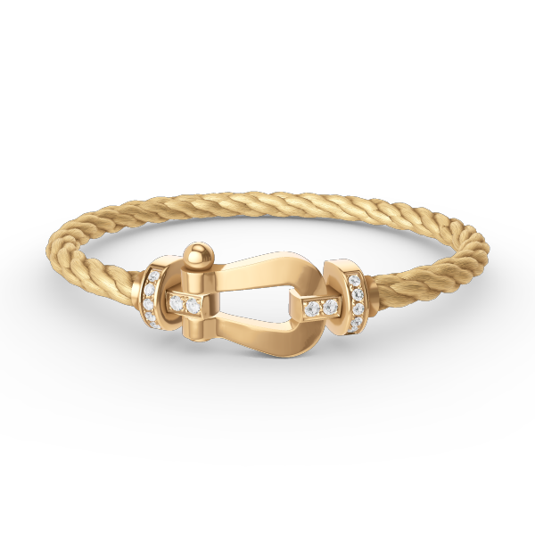 [VA]FORCE LARGE HORSESHOE HALF DIAMOND BRACELET GOLD