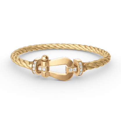 [VA]FORCE LARGE HORSESHOE HALF DIAMOND BRACELET GOLD