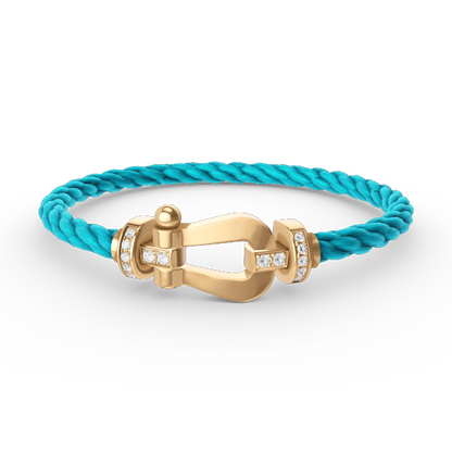 [VA]FORCE LARGE HORSESHOE HALF DIAMOND BRACELET GOLD