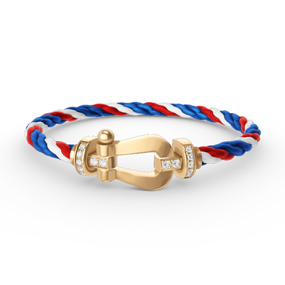 [VA]FORCE LARGE HORSESHOE HALF DIAMOND BRACELET GOLD
