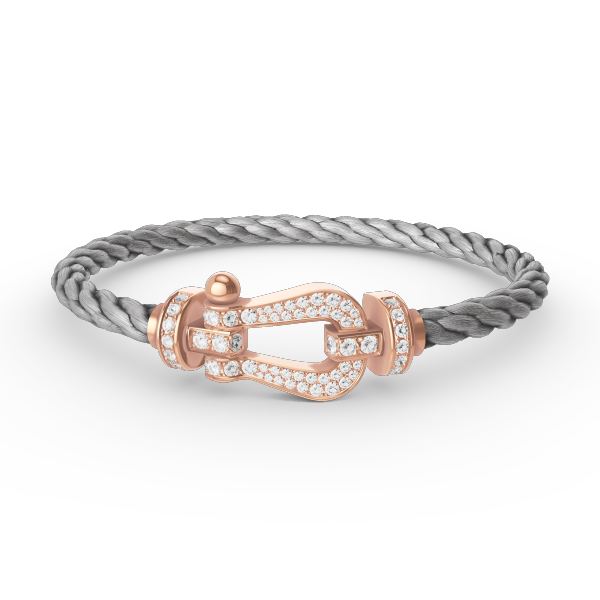 [VA]FORCE GROSSES HUFEISEN-ARMBAND MIT VOLL-DIAMANTBESATZ ROSÉGOLD