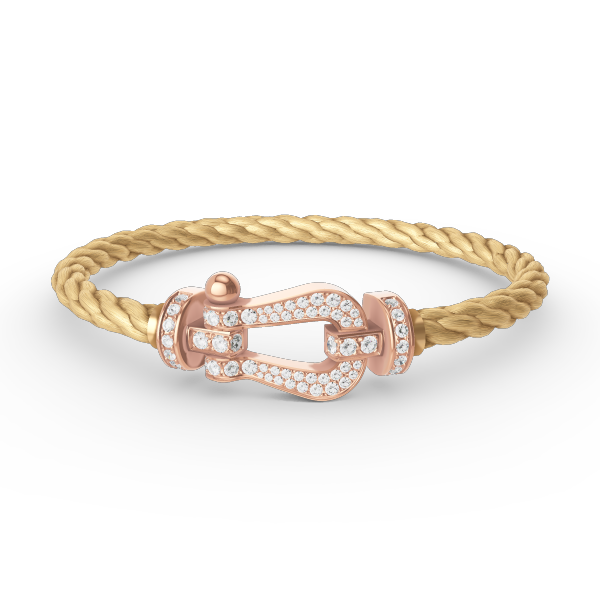 [VA]FORCE GROSSES HUFEISEN-ARMBAND MIT VOLL-DIAMANTBESATZ ROSÉGOLD