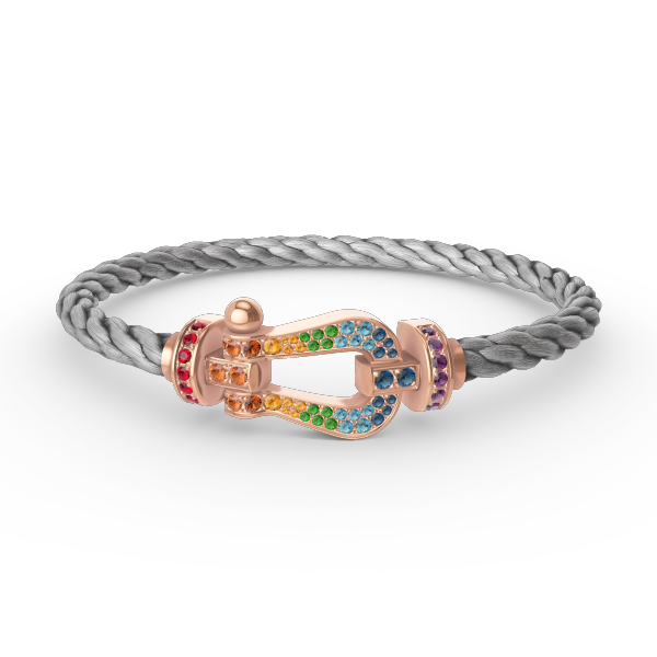 [VA]FORCE LARGE HORSESHOE  COLORED DIAMOND BRACELET ROSE GOLD