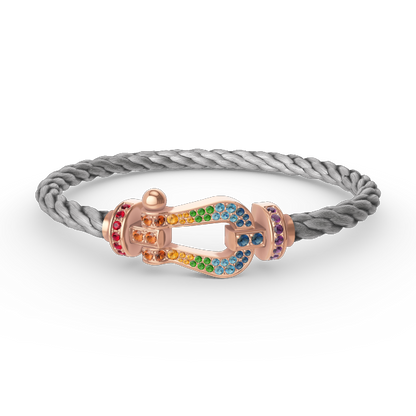 [VA]FORCE LARGE HORSESHOE  COLORED DIAMOND BRACELET ROSE GOLD