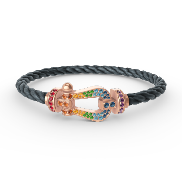 [VA]FORCE LARGE HORSESHOE  COLORED DIAMOND BRACELET ROSE GOLD