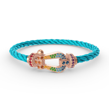 [VA]FORCE GROSSES HUFEISEN-ARMBAND MIT FARBIGEN DIAMANTEN IN ROSEGOLD