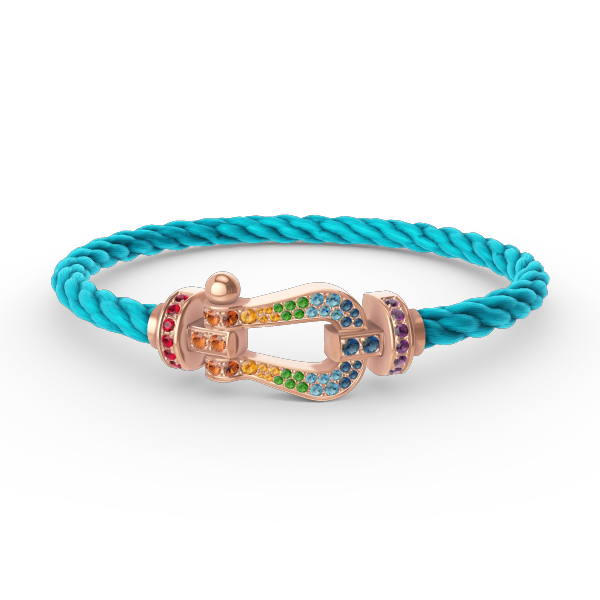 [VA]FORCE GROSSES HUFEISEN-ARMBAND MIT FARBIGEN DIAMANTEN IN ROSEGOLD