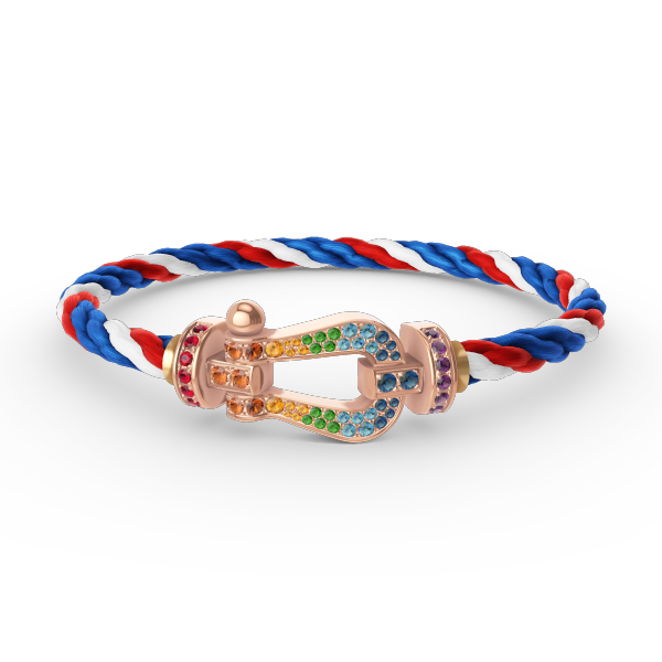 [VA]FORCE LARGE HORSESHOE  COLORED DIAMOND BRACELET ROSE GOLD