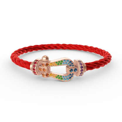 [VA]FORCE LARGE HORSESHOE  COLORED DIAMOND BRACELET ROSE GOLD