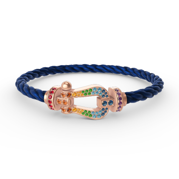 [VA]FORCE LARGE HORSESHOE  COLORED DIAMOND BRACELET ROSE GOLD