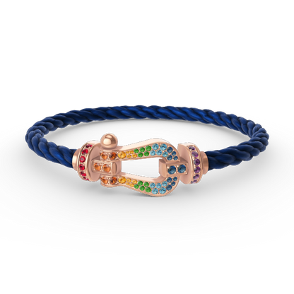 [VA]FORCE LARGE HORSESHOE  COLORED DIAMOND BRACELET ROSE GOLD