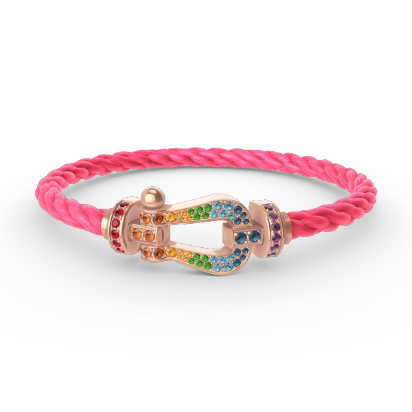 [VA]FORCE LARGE HORSESHOE  COLORED DIAMOND BRACELET ROSE GOLD