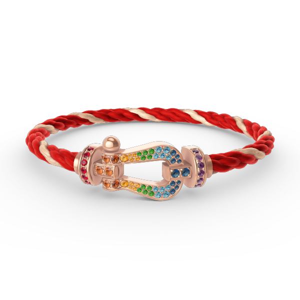 [VA]FORCE LARGE HORSESHOE  COLORED DIAMOND BRACELET ROSE GOLD
