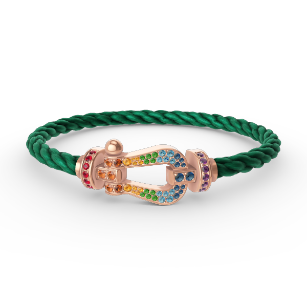 [VA]FORCE GROSSES HUFEISEN-ARMBAND MIT FARBIGEN DIAMANTEN IN ROSEGOLD