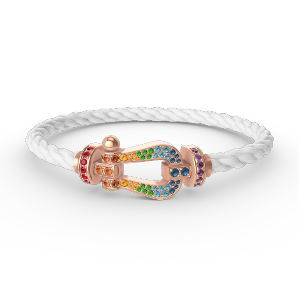 [VA]FORCE LARGE HORSESHOE  COLORED DIAMOND BRACELET ROSE GOLD
