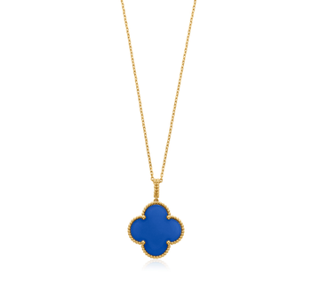 [VA]CLOVER 25MM HALSKETTE TÜRKIS ROSÉGOLD