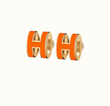 [VA]ミニ ポップ H ピアス オレンジ