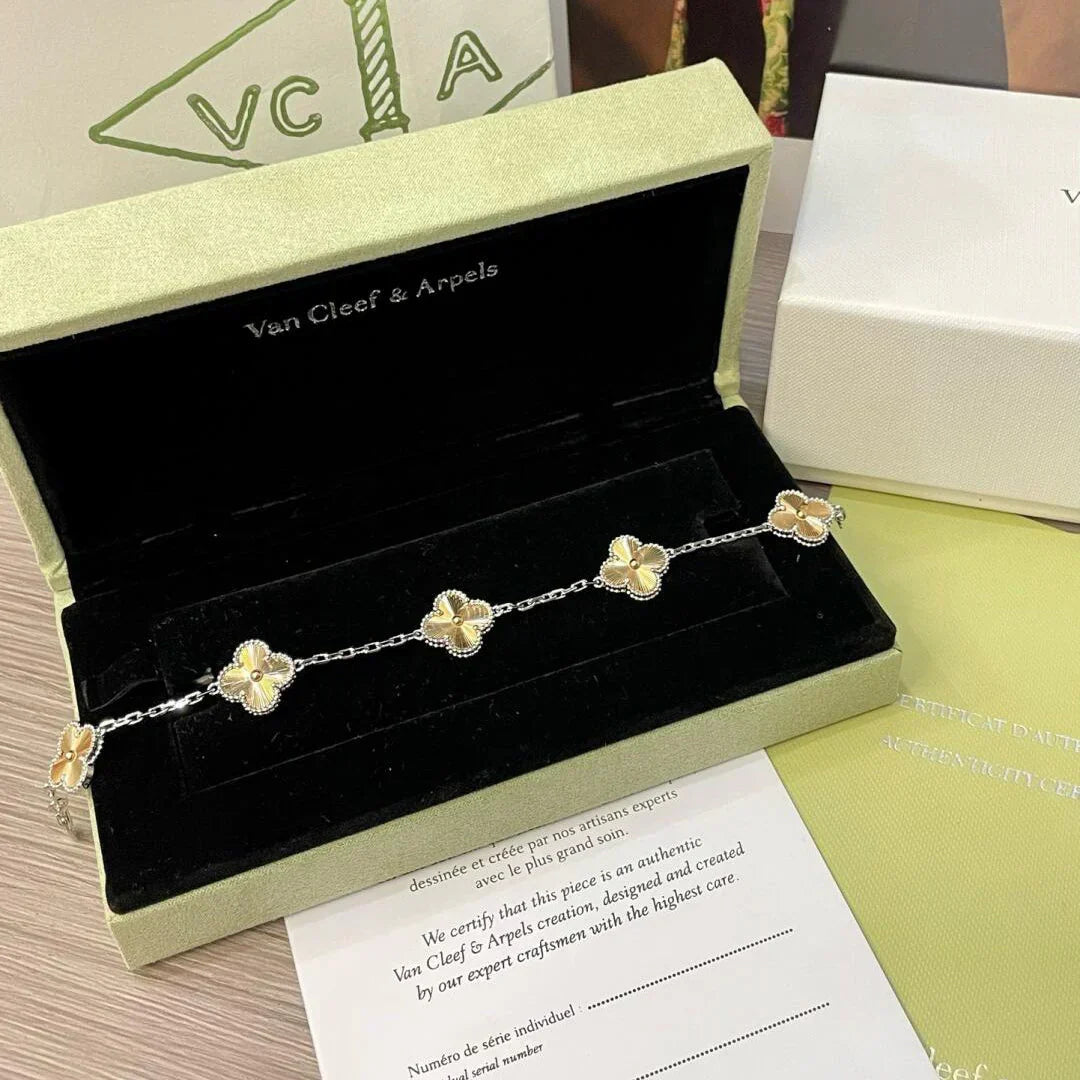 [VA]LUCKY CLOVER 5-MOTIF BRACELET - LASER COLLECTION