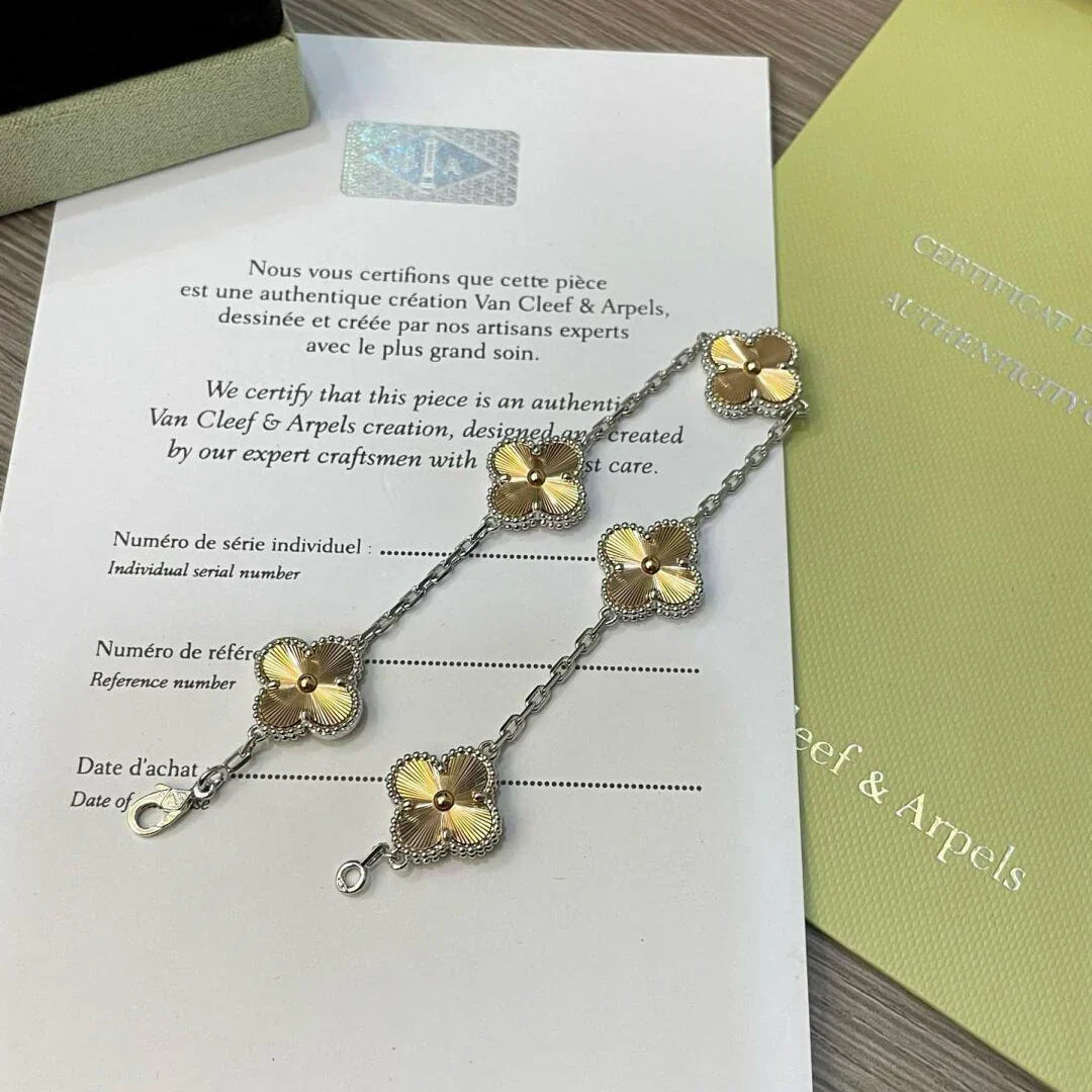 [VA]LUCKY CLOVER 5-MOTIF BRACELET - LASER COLLECTION