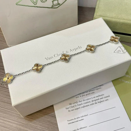 [VA]LUCKY CLOVER 5-MOTIF BRACELET - LASER COLLECTION