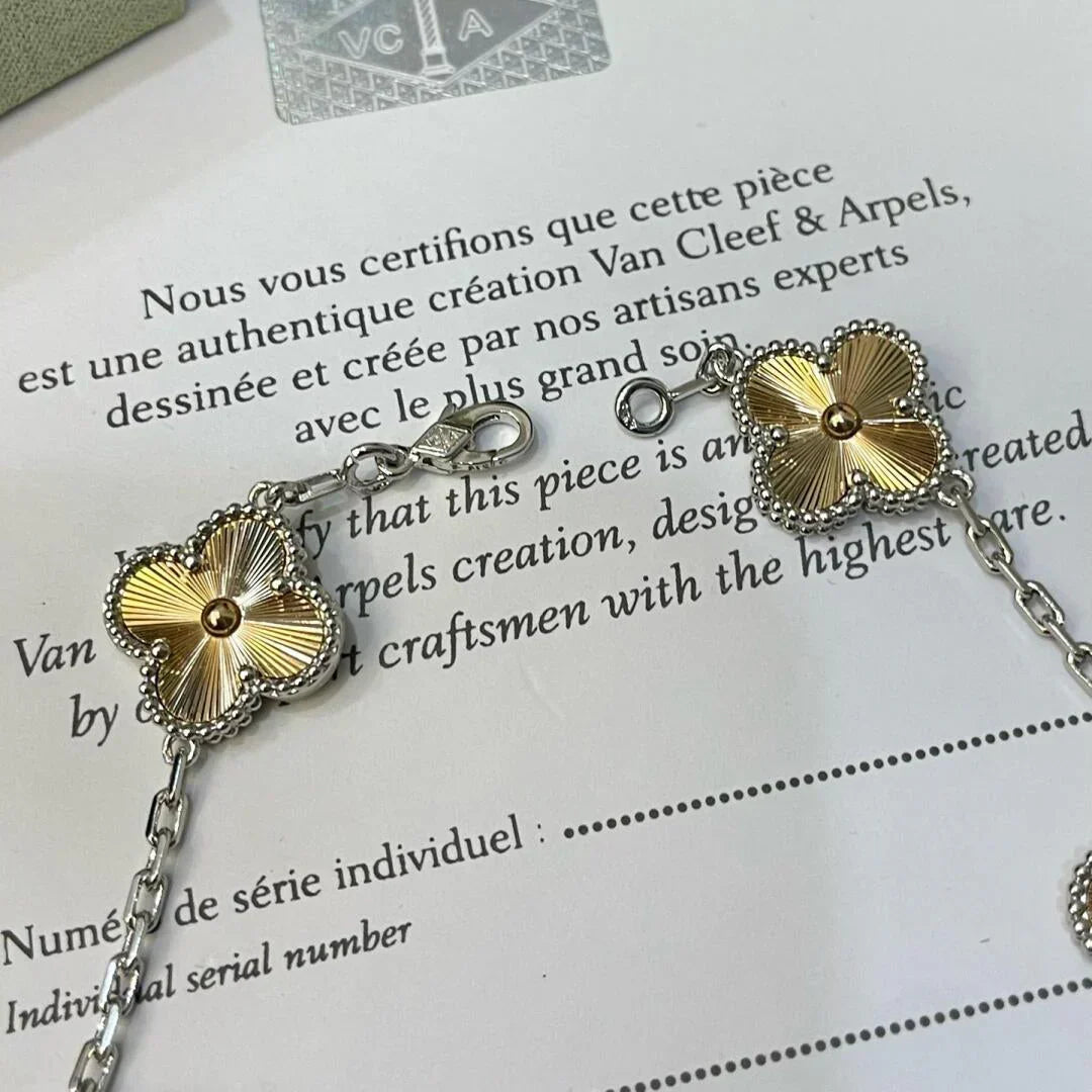 [VA]LUCKY CLOVER 5-MOTIF BRACELET - LASER COLLECTION