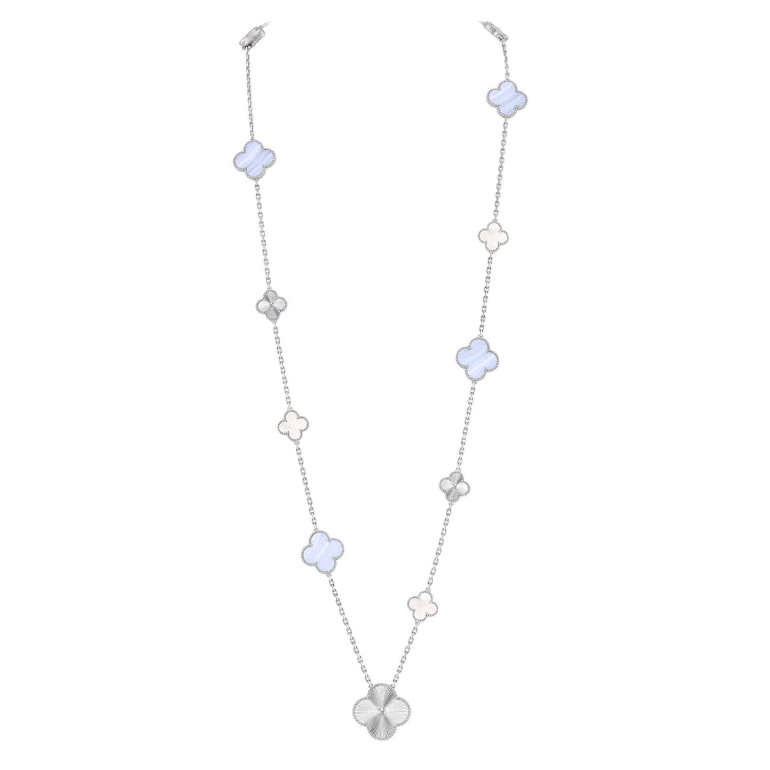 [VA]ABNEHMBARES KLEEBATT 15(11+4) BLUMEN-SILBERKETTEN-SET